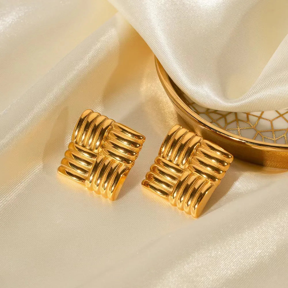 Gold & Silver Knot Hoop Earrings Set