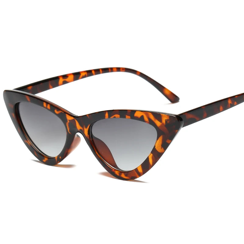 Cat eye vintage sunglasses retro leopard frame UV400 for women