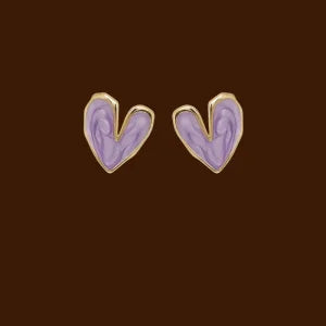 Green Heart Stud Earrings