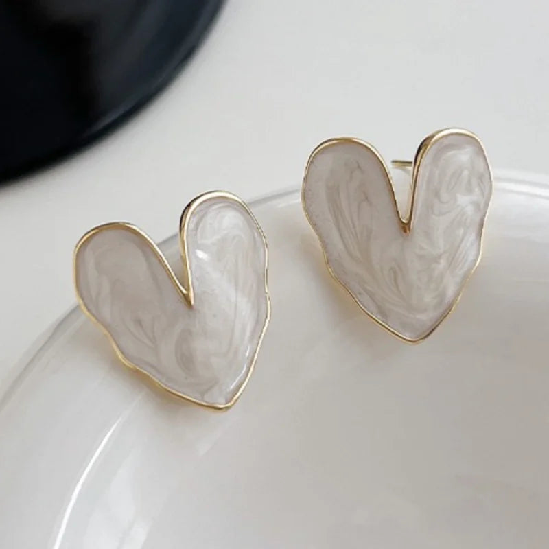 Green Heart Stud Earrings