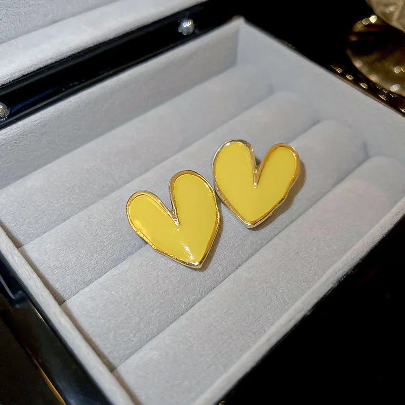 Green Heart Stud Earrings