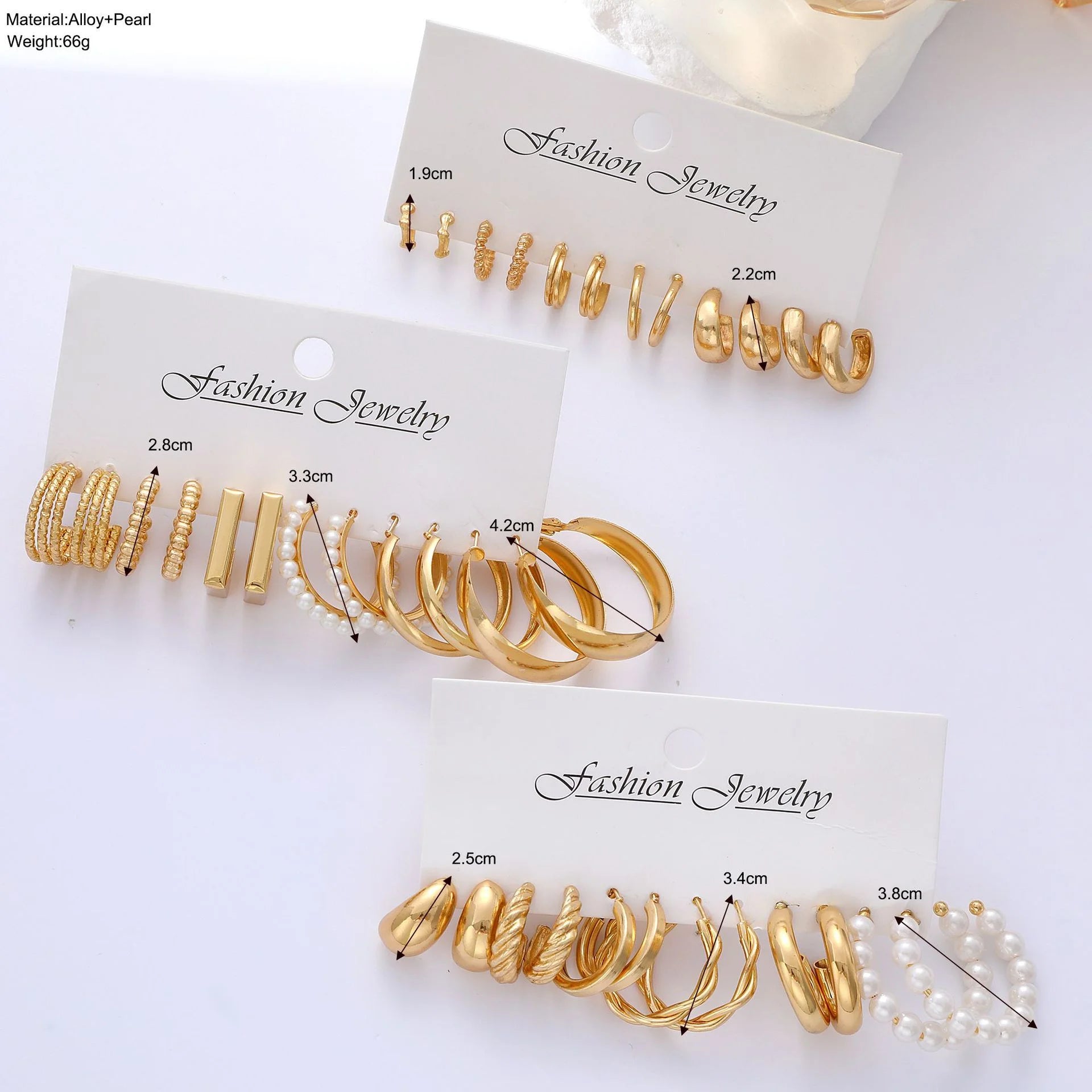 Pearl & Gold Hoop Earring Set