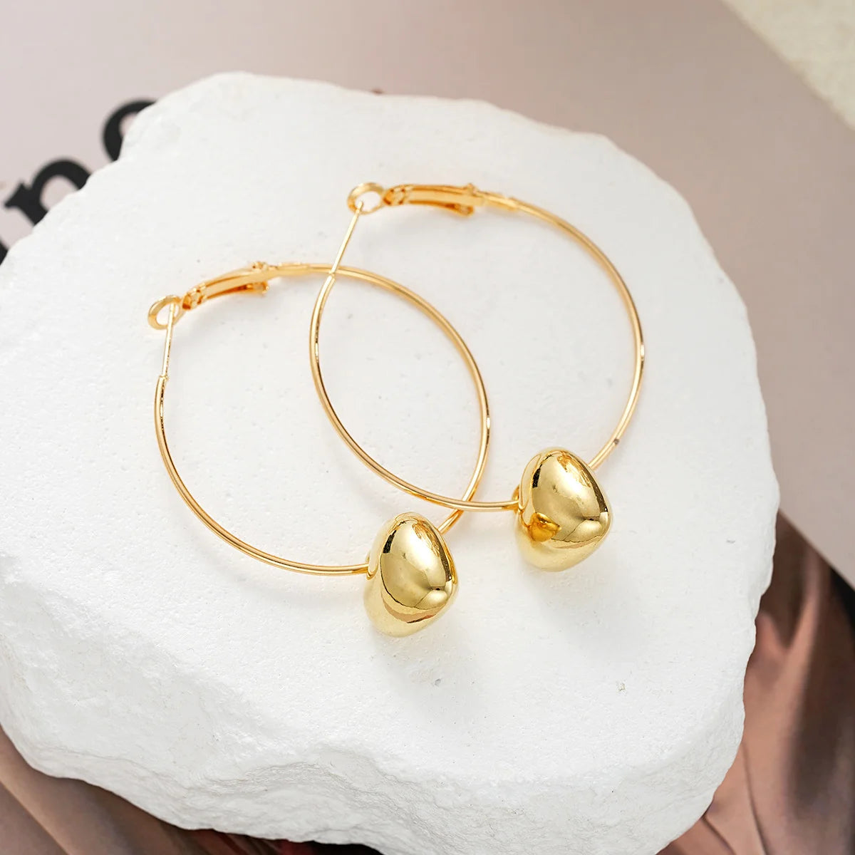 Gold Heart Hoop Earrings
