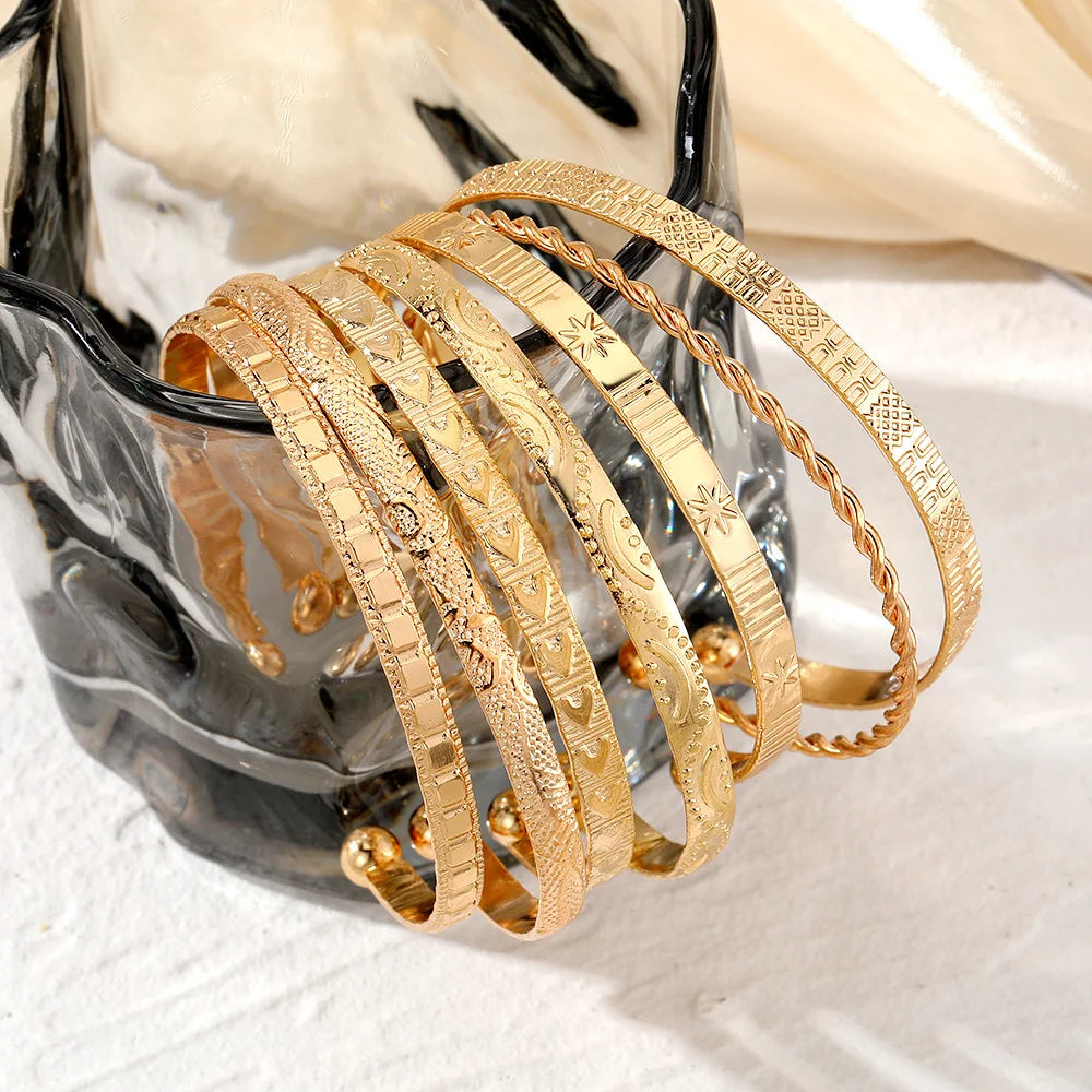 Gold Bangle Bracelet Set