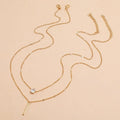 Multi-layer Five-pointed Star Heart Shape Water Drop Pendant Chain Necklace Alloy Material Glass Collarbone Chain Sexy Women New