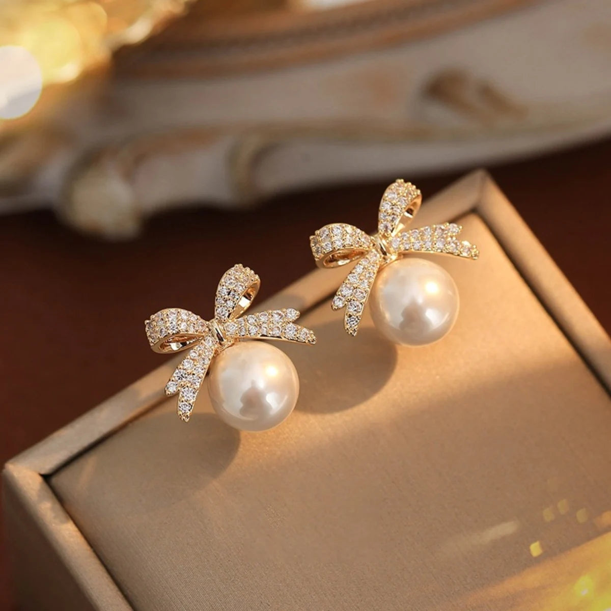 Pearl Heart Stud Earrings
