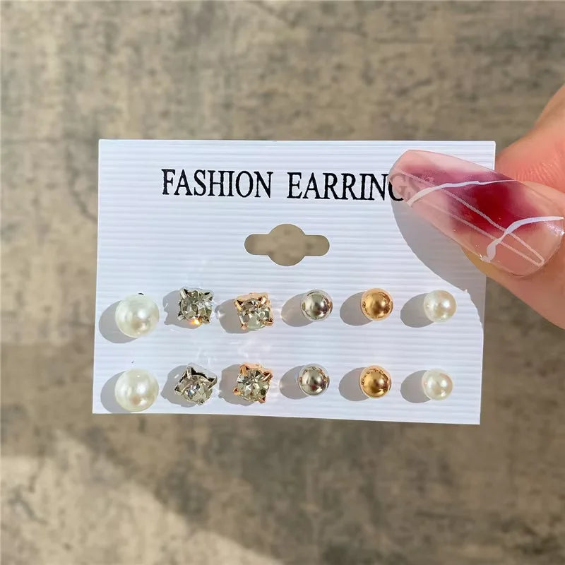 Pearl & Gold Hoop Earring Set
