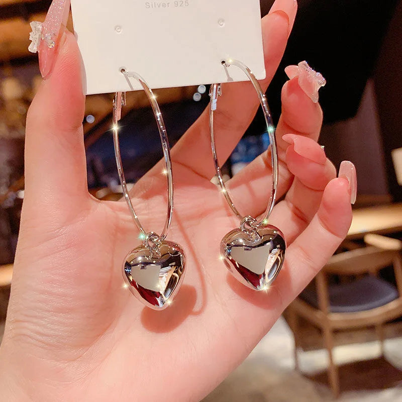 Gold Heart Hoop Earrings